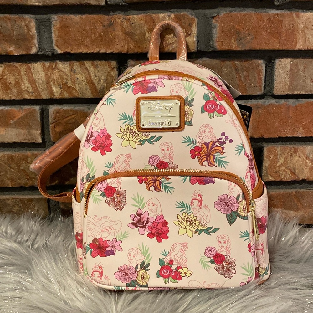 BNWT LOUNGEFLY DISNEY Princess Floral Backpack